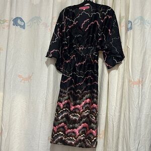 Manoush Elegant Black and Pink Silk  Women's Dress 8